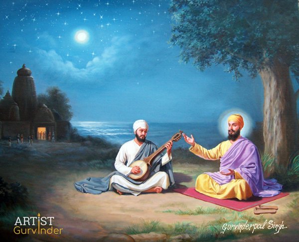 Guru Nanak Dev ji and Mardana at Jgannath Temple in Puri